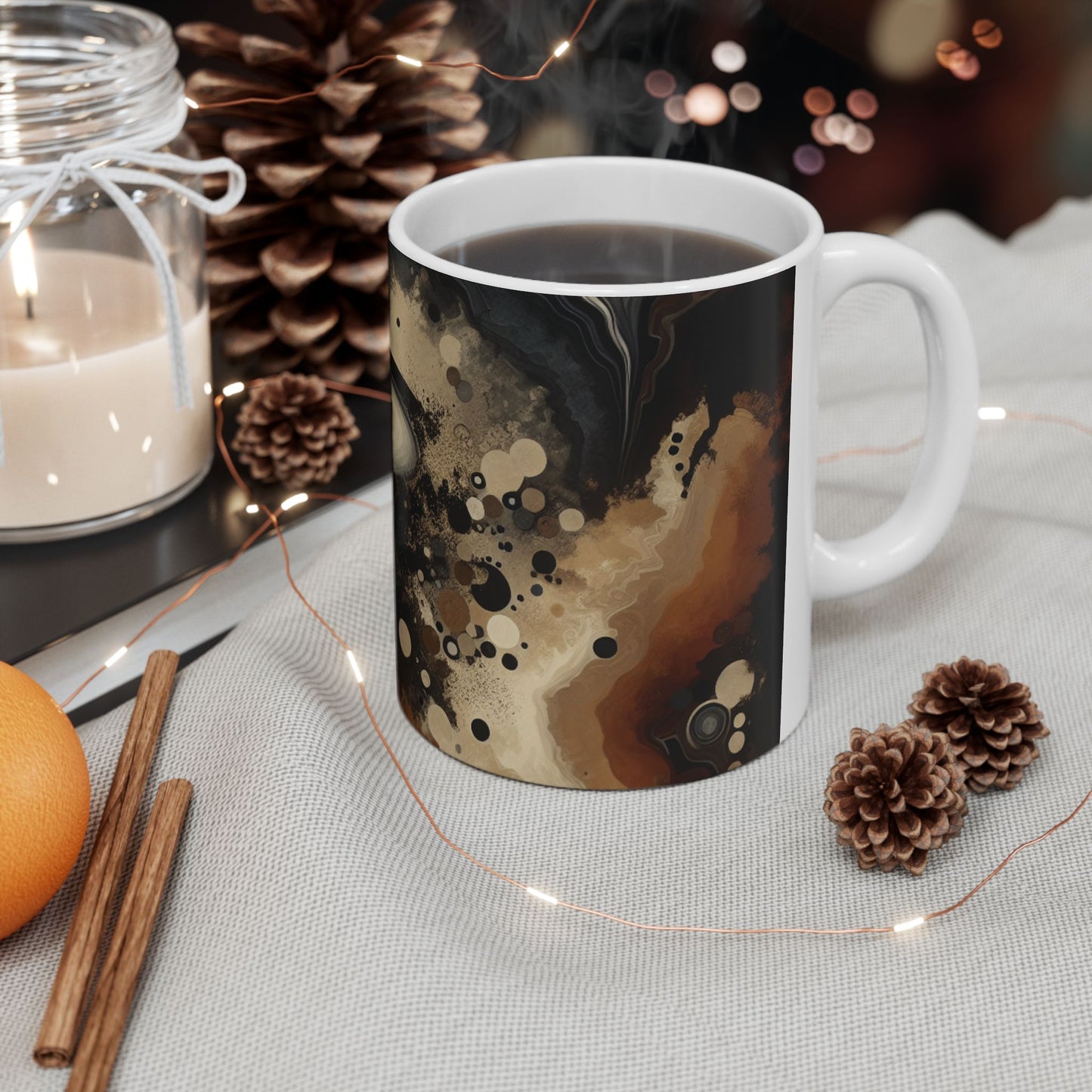 Abstract Swirl Ceramic Mug | Coffee Lover Gift, Art Print Mug, Tea Mug, Unique Kitchen Decor, Artistic Coffee Cup