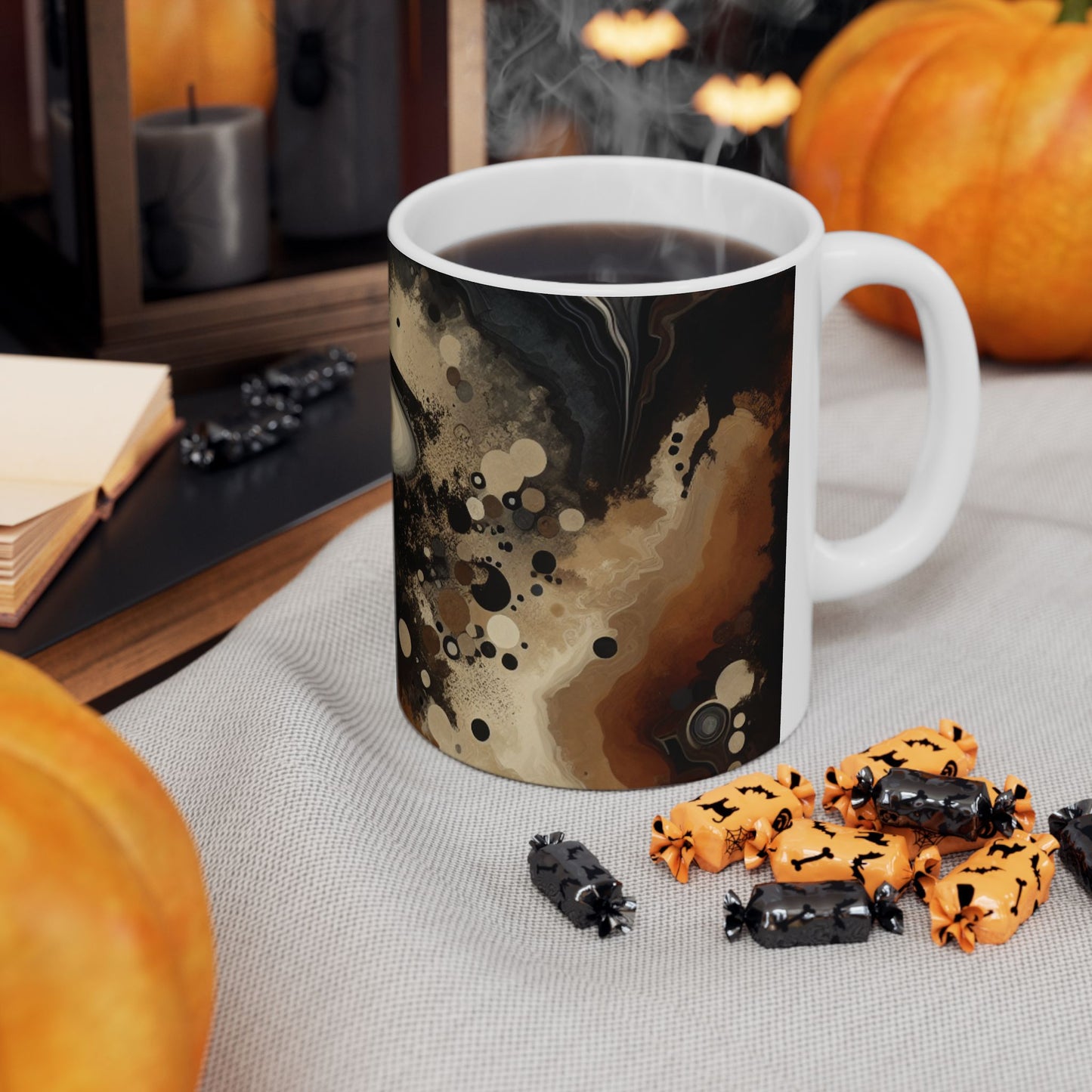 Abstract Swirl Ceramic Mug | Coffee Lover Gift, Art Print Mug, Tea Mug, Unique Kitchen Decor, Artistic Coffee Cup