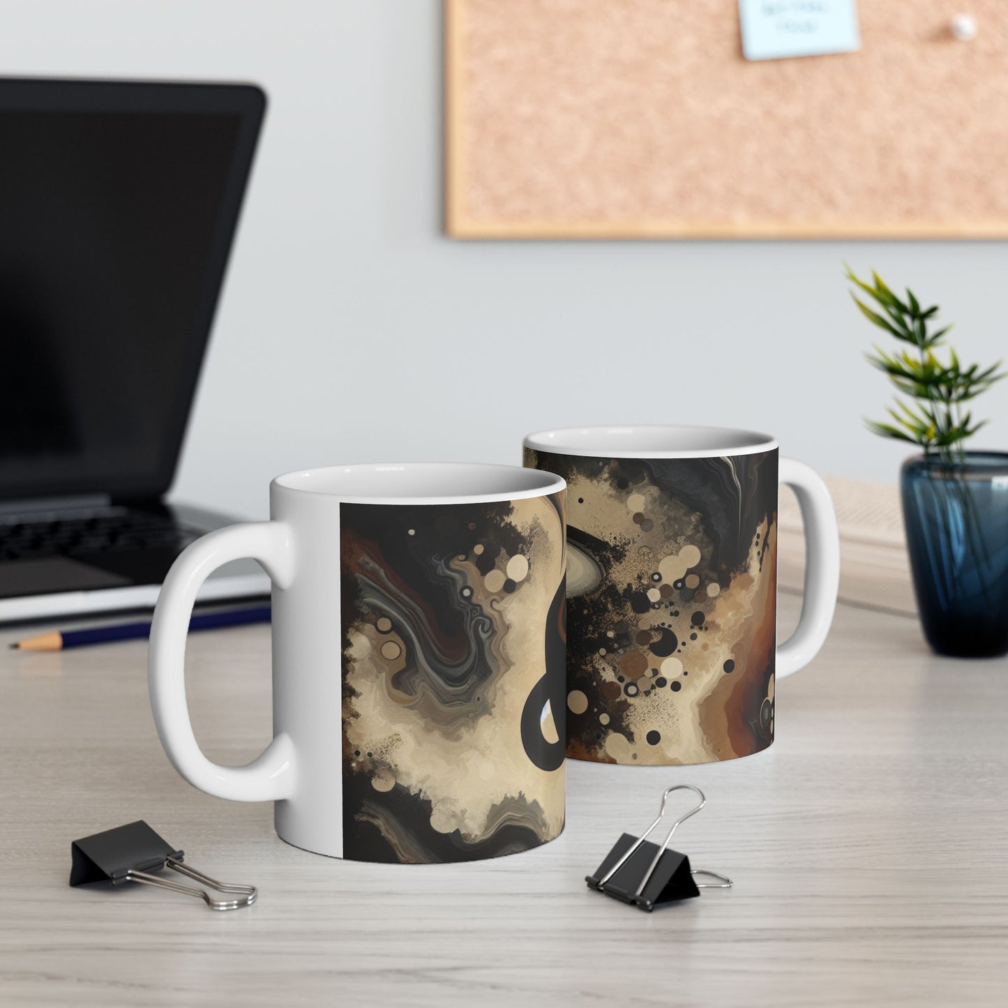 Abstract Swirl Ceramic Mug | Coffee Lover Gift, Art Print Mug, Tea Mug, Unique Kitchen Decor, Artistic Coffee Cup
