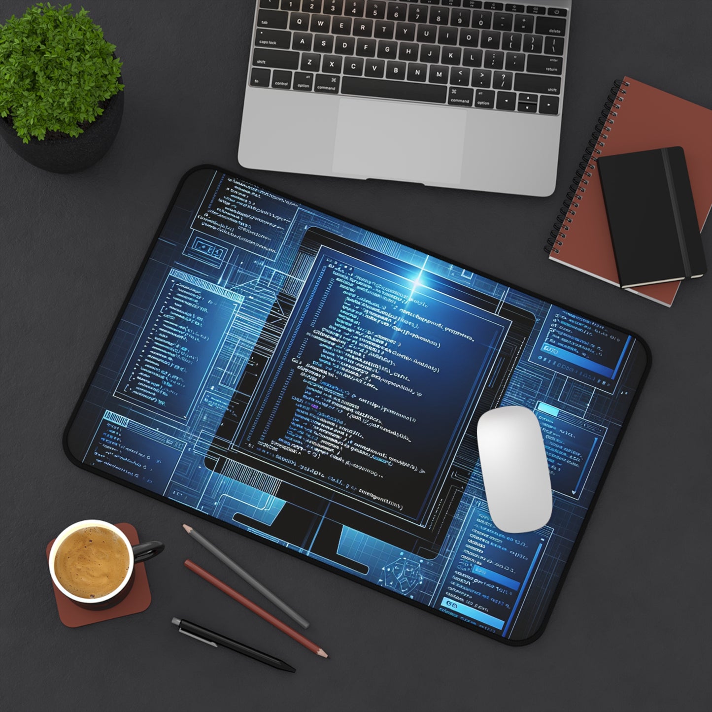 Tech-Themed Desk Mat, Gaming Mouse Pad, Computer Accessories, Perfect Gift for Programmers, Home Office Decor