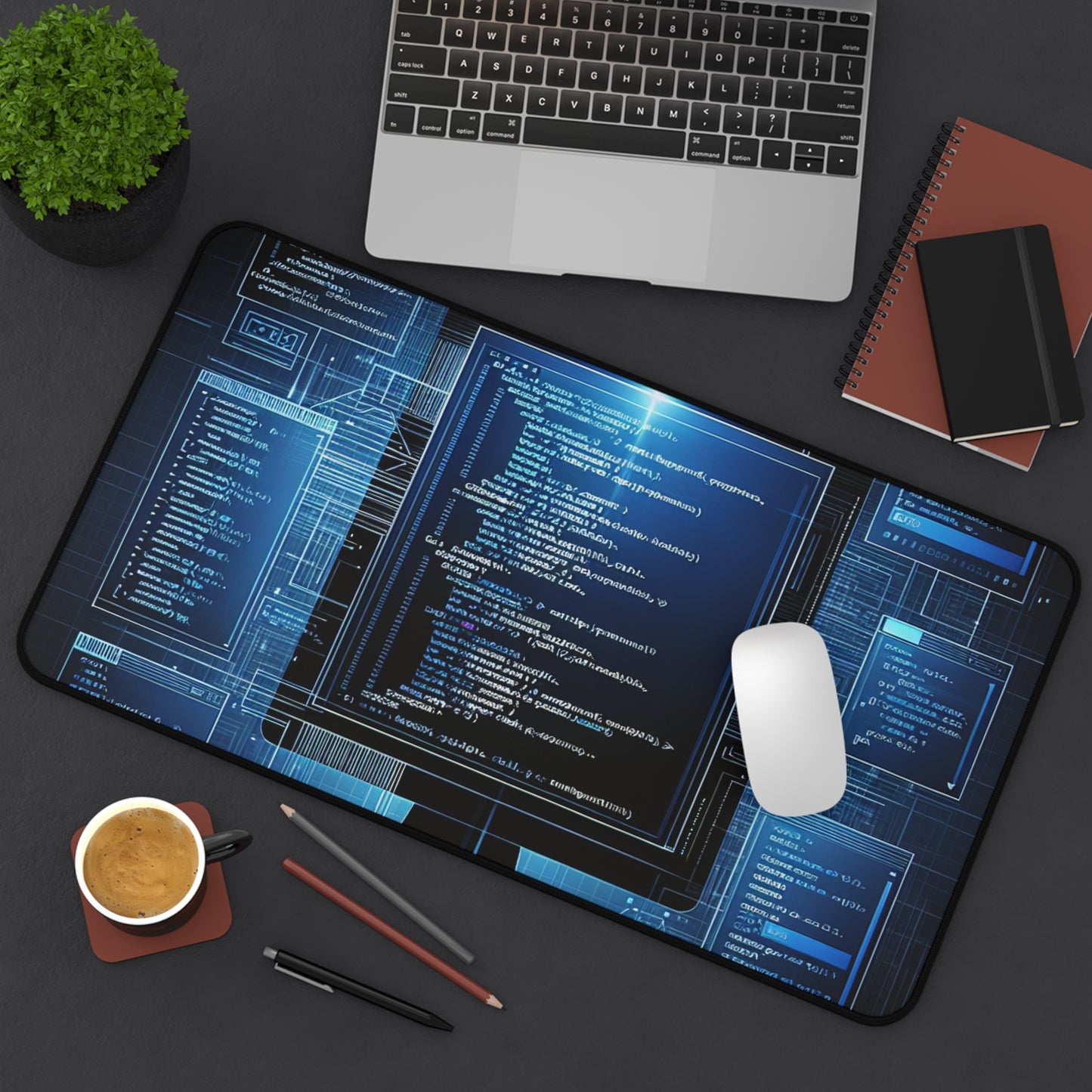 Tech-Themed Desk Mat, Gaming Mouse Pad, Computer Accessories, Perfect Gift for Programmers, Home Office Decor