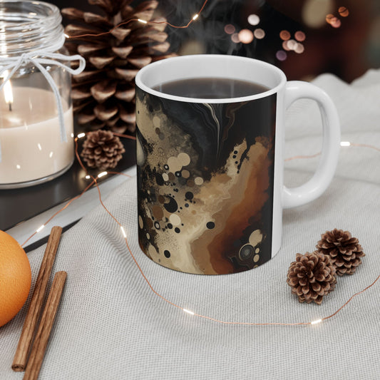 Abstract Swirl Ceramic Mug | Coffee Lover Gift, Art Print Mug, Tea Mug, Unique Kitchen Decor, Artistic Coffee Cup