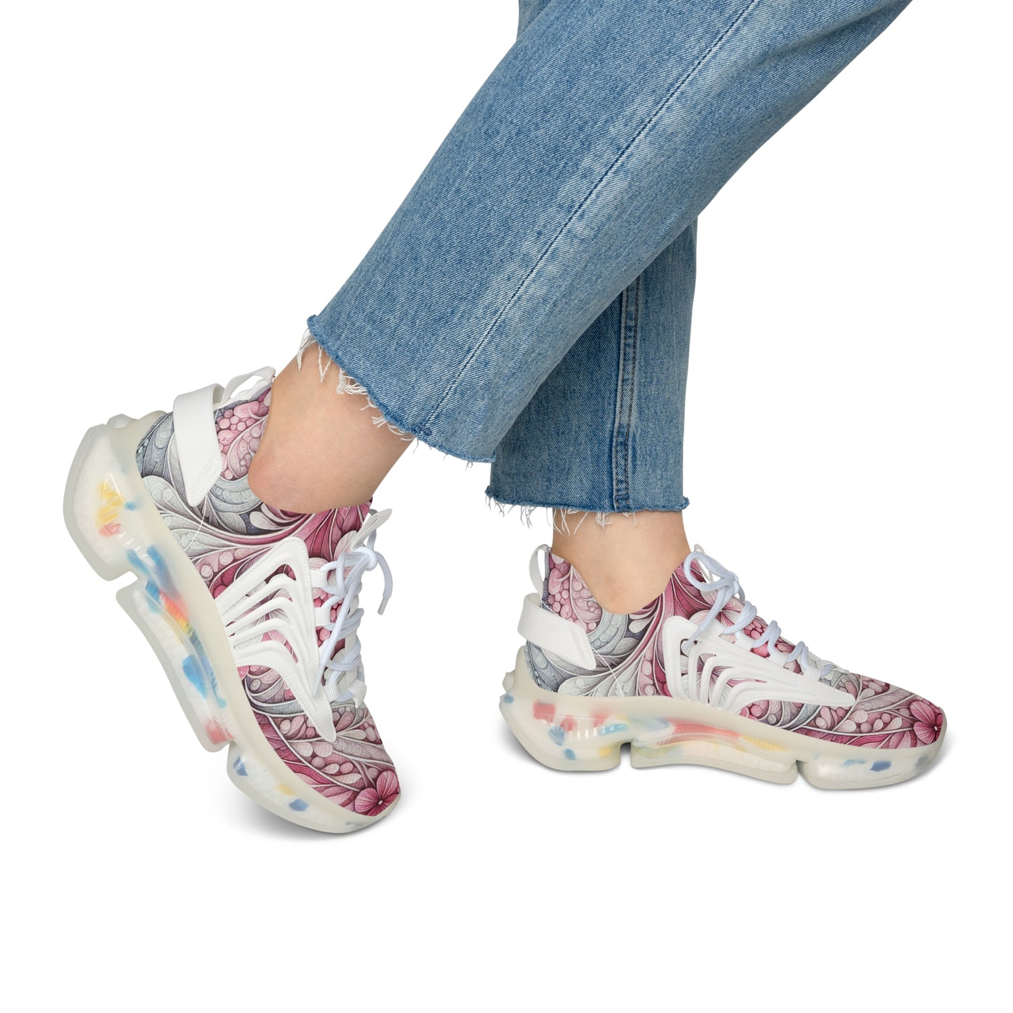 Stylish Floral Women's Mesh Sneakers - Trendy Athletic Shoes, Casual Footwear, Gift for Her, Summer Style, Lightweight Sneakers